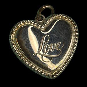 Vintage Tiffany and Co AG 925 Sterling 1 inch Love Necklace Heart Charm